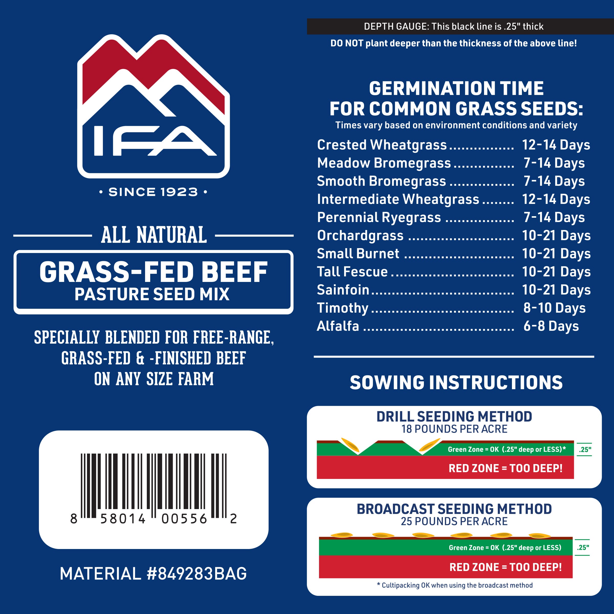 IFA Grass Fed Beef Pasture Mix, 25 Lb.