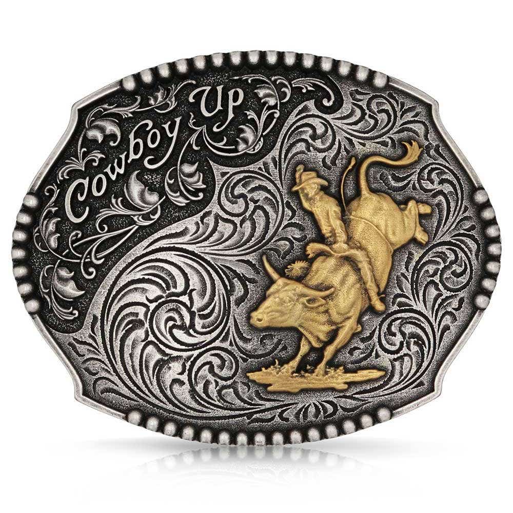 Montana Silversmiths Cowboy Up Bull Rider Belt Buckle