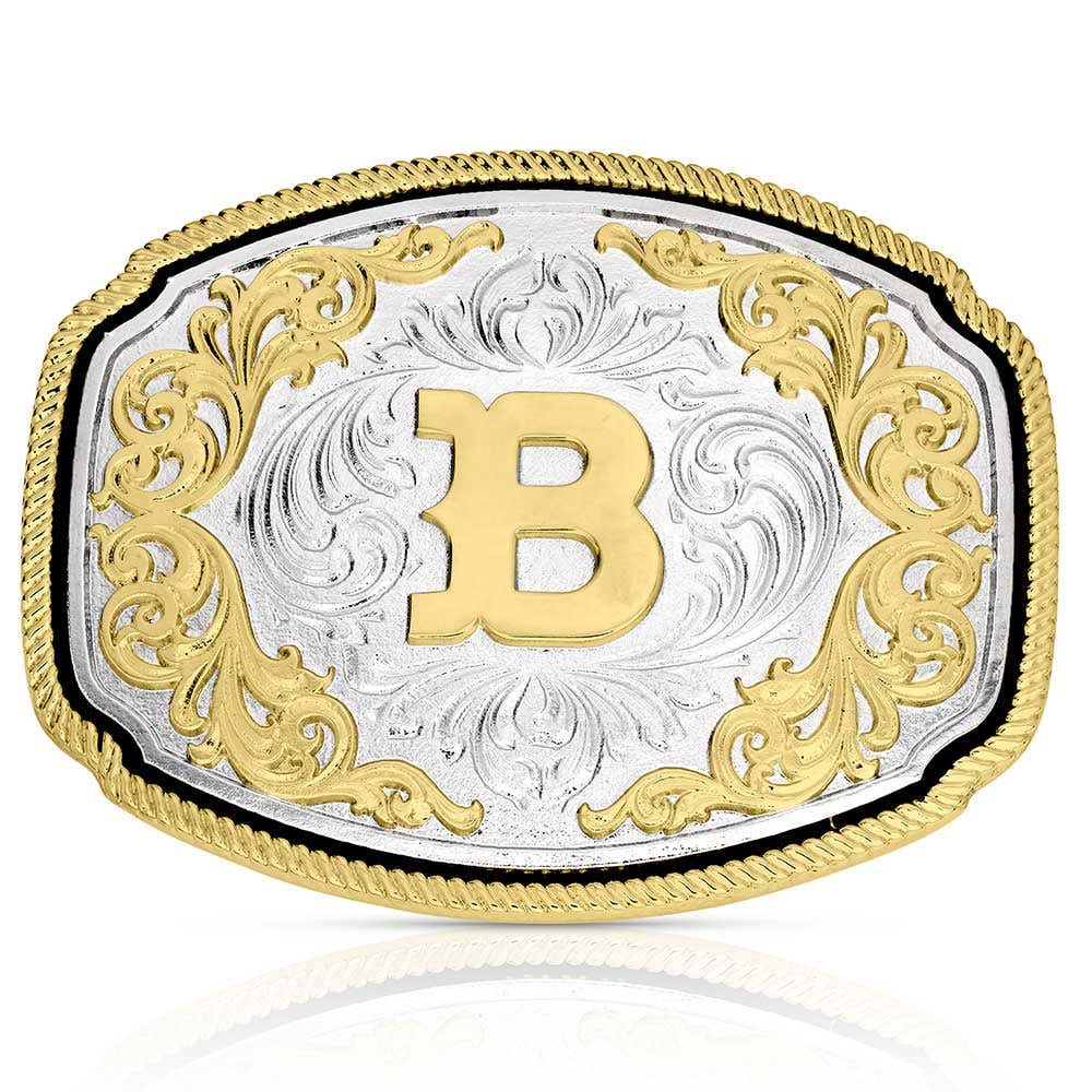 Montana Silversmiths Western Initial Belt Buckle – B