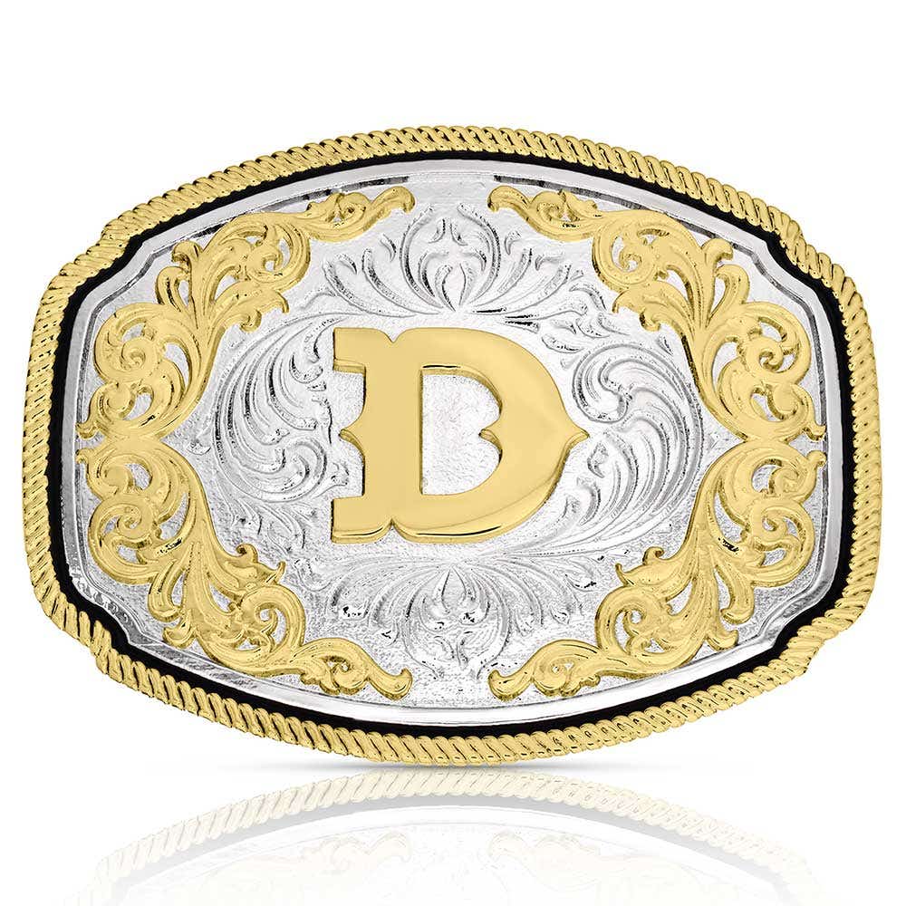Montana Silversmiths Western Initial Belt Buckle – D