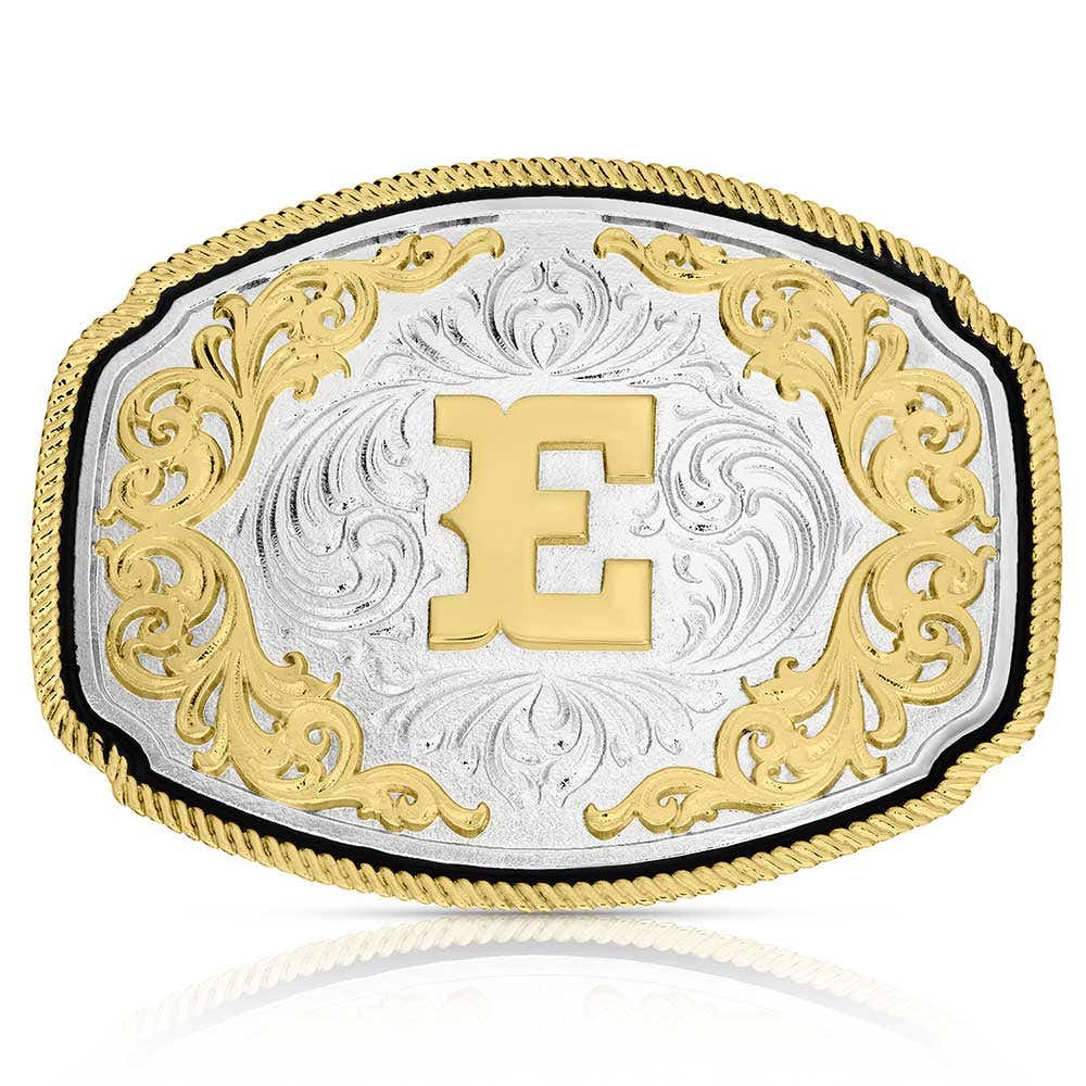 Montana Silversmiths Western Initial Belt Buckle – E