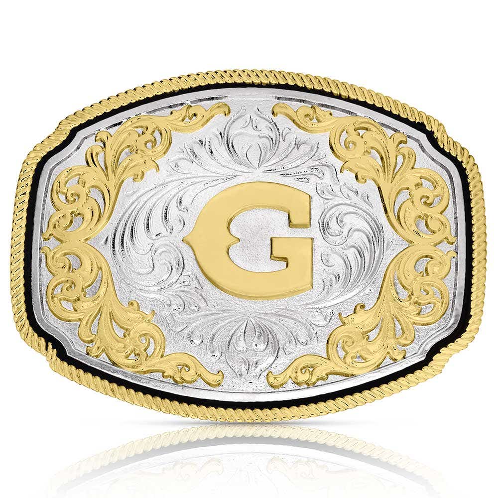 Montana Silversmiths Western Initial Belt Buckle – G