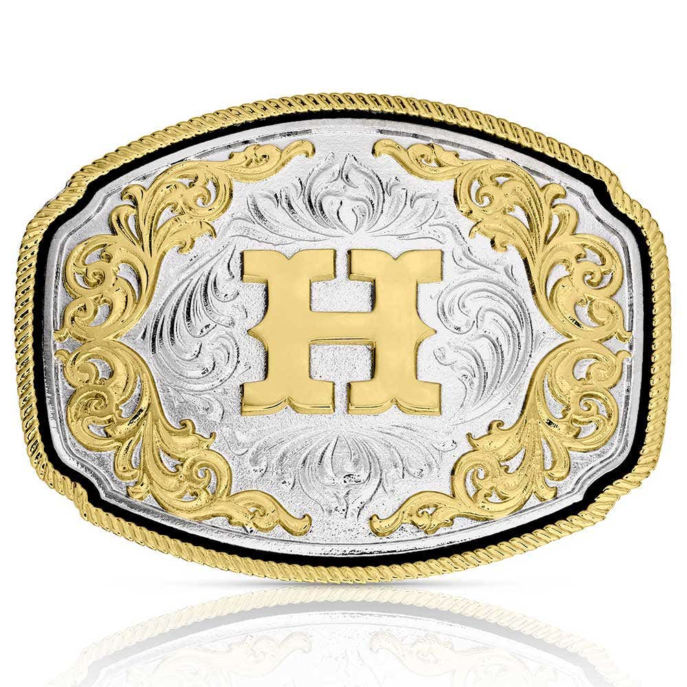 Montana Silversmiths Western Initial Belt Buckle – H