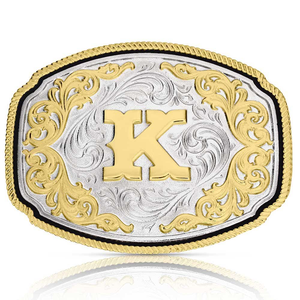 Montana Silversmiths Western Initial Belt Buckle – K