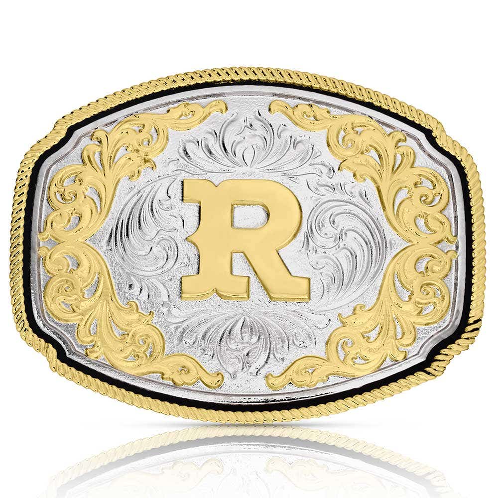 Montana Silversmiths Western Initial Belt Buckle – R