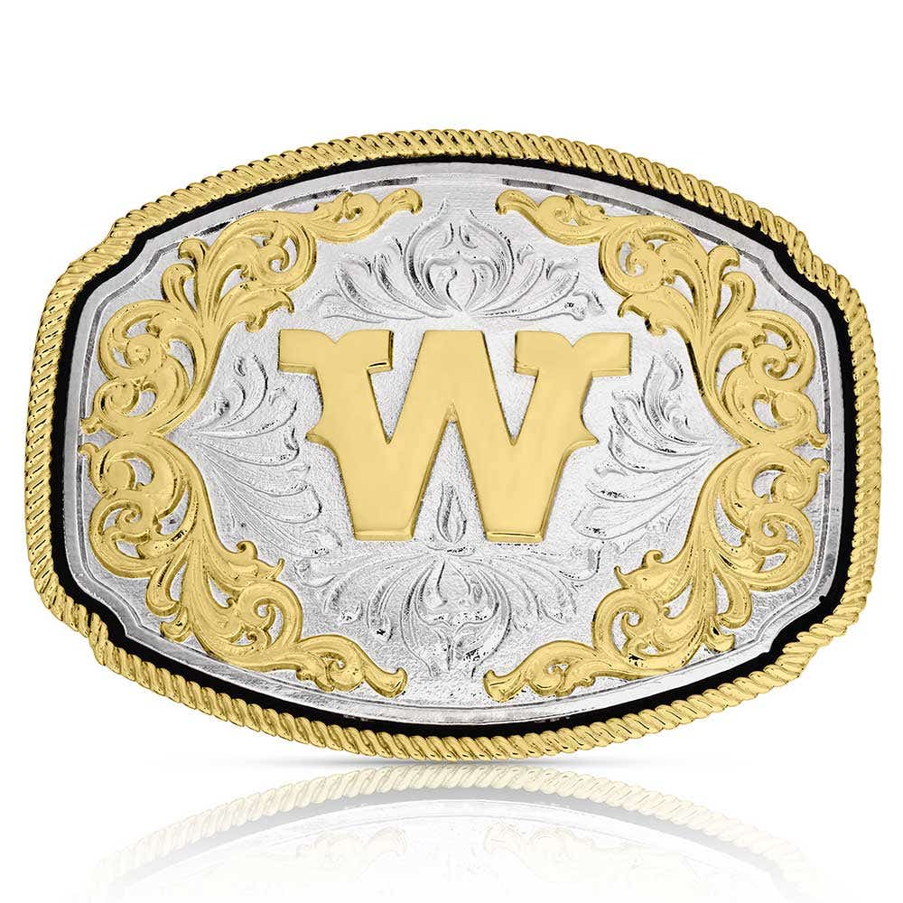Montana Silversmiths Western Initial Belt Buckle – W