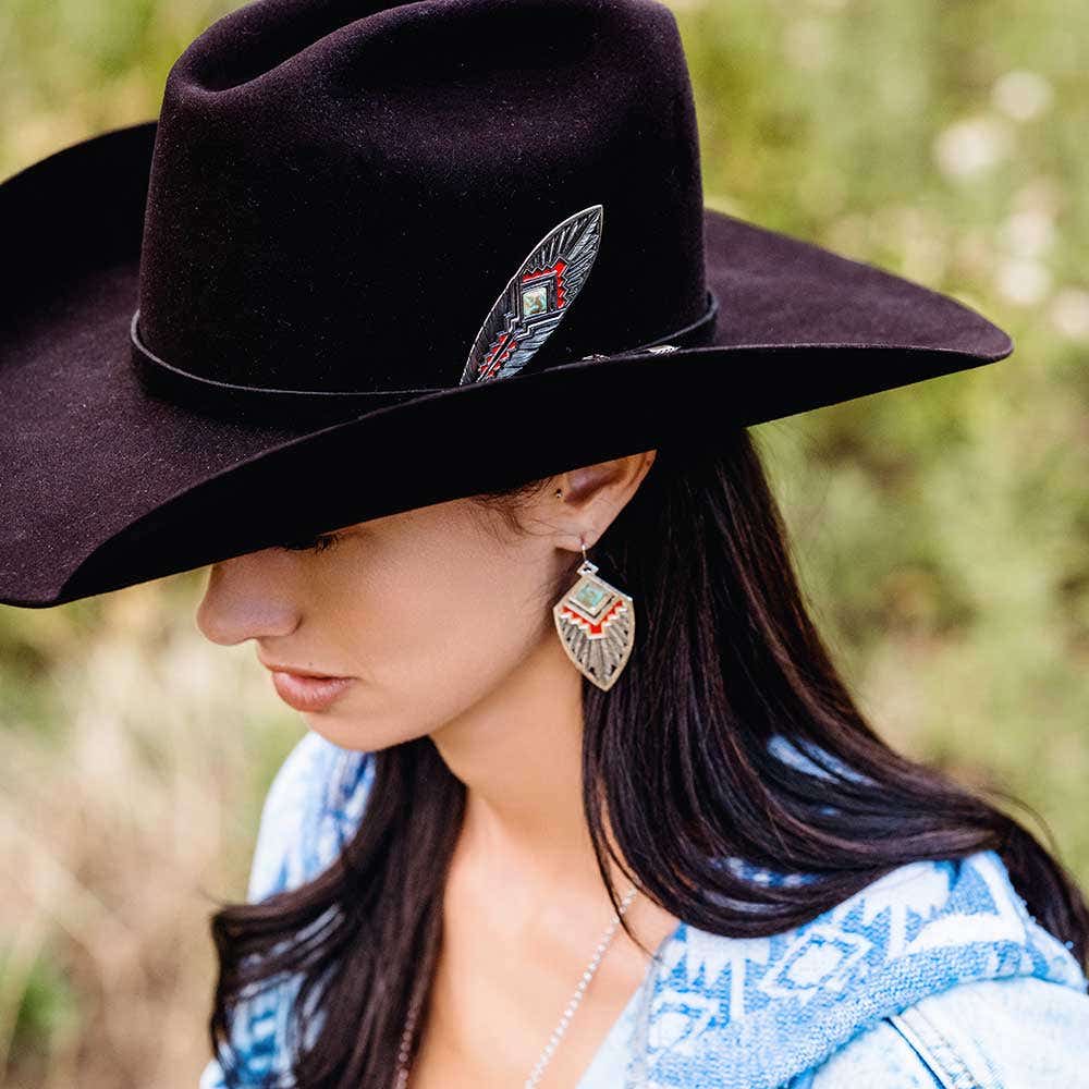 Montana Silversmiths Southwest Aura American Made Hat Feather