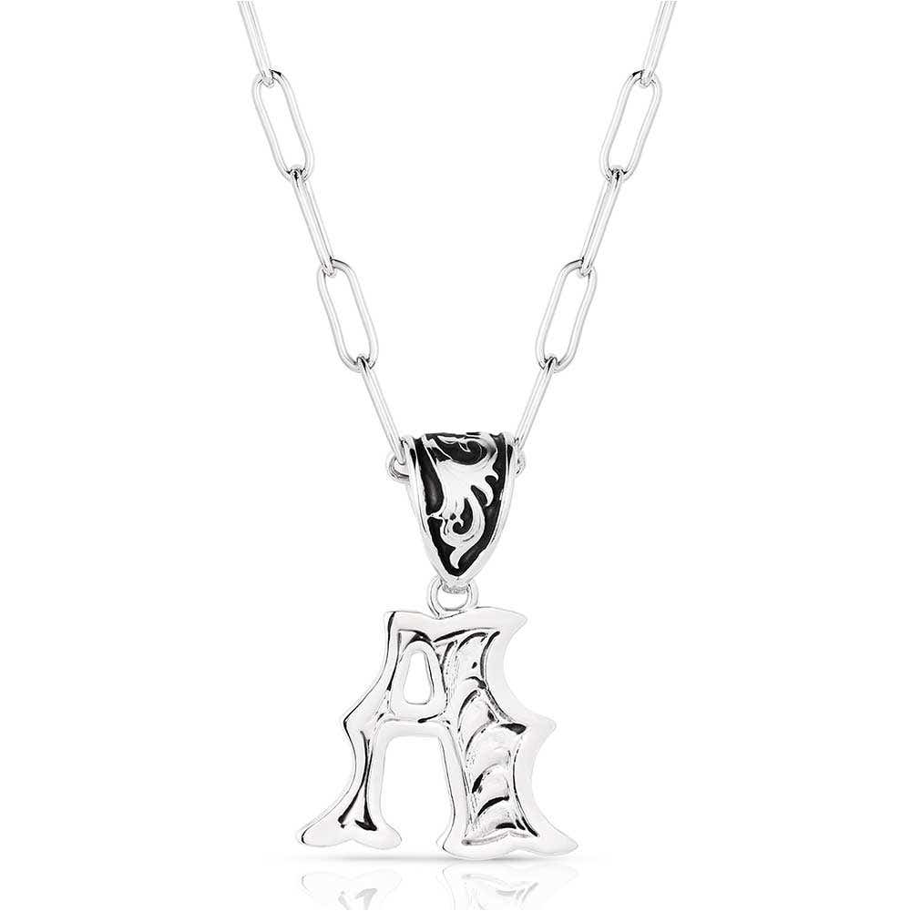 Montana Silversmiths Western Initial Necklace A