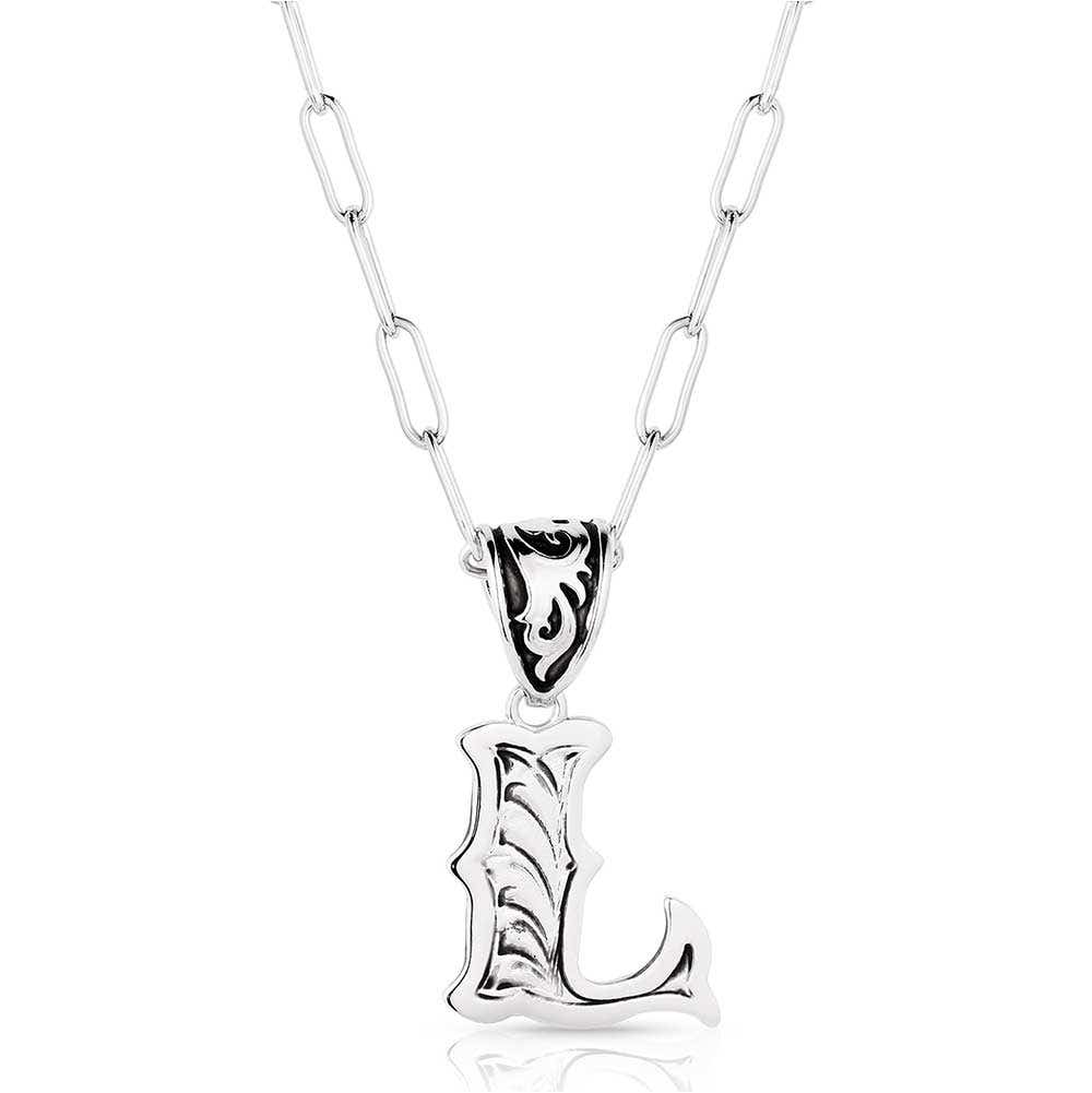 Montana Silversmiths Western Initial Necklace L