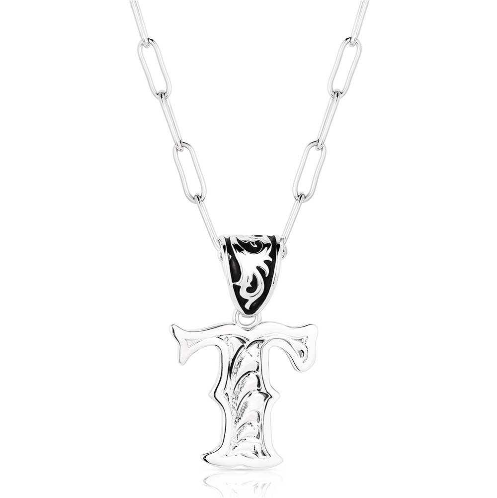 Montana Silversmiths Western Initial Necklace A