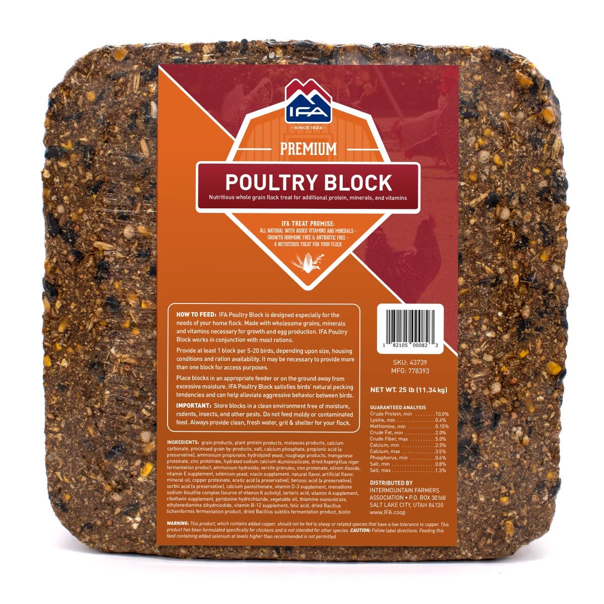 IFA Whole-Grain Poultry Block, 25 Lb.