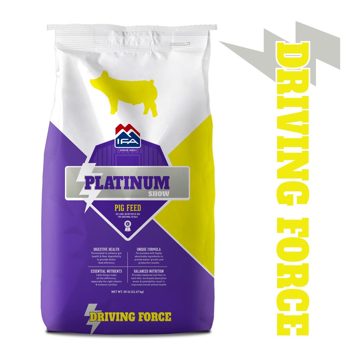 IFA Platinum Show Driving Force 'Launch' Pig Feed, Pellet Formula, 50 Lb.