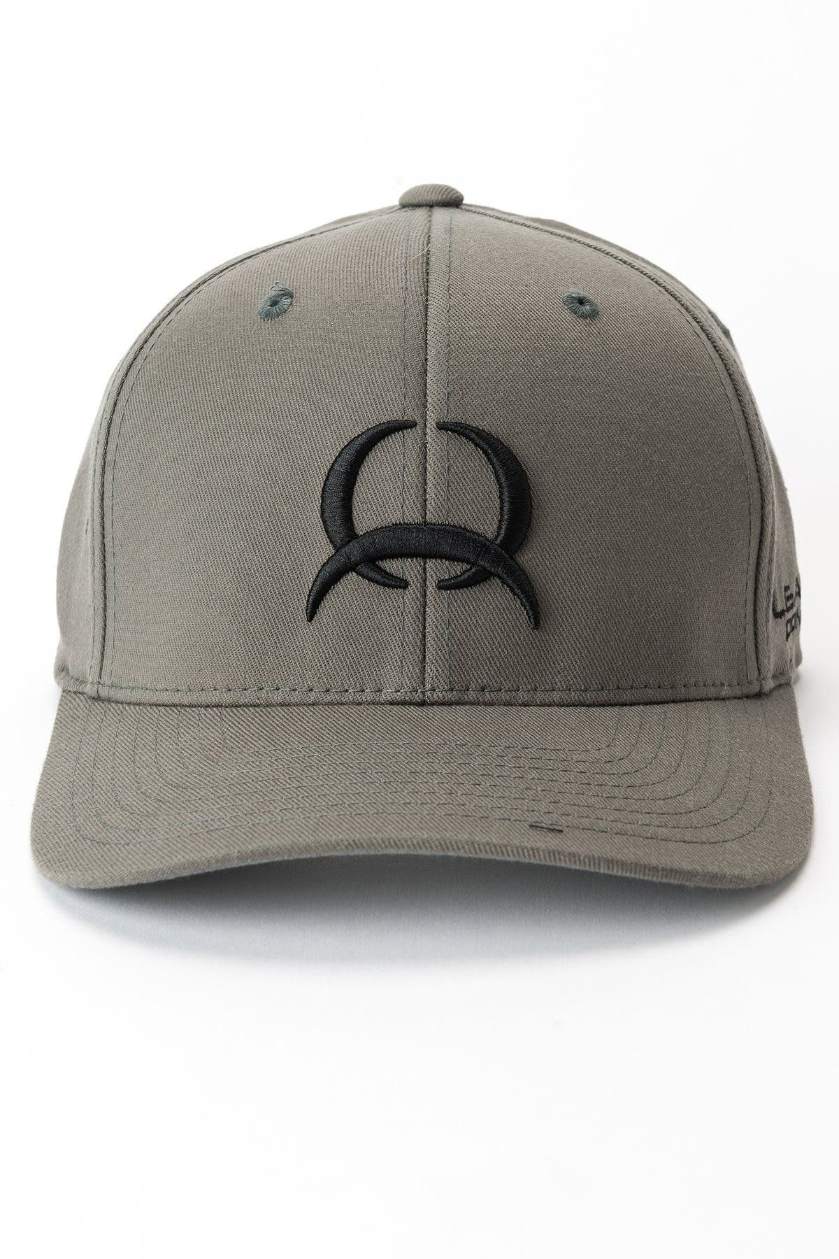 Cinch Men's Tech Logo Fitted Flex Fit Cap, Grey, S/M