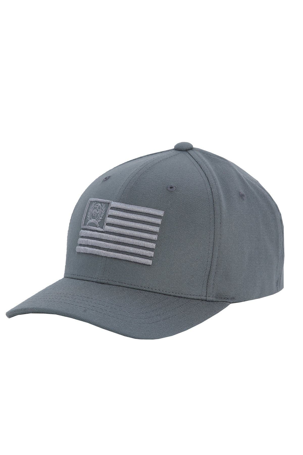 Cinch Men's USA Fitted Flex Fit Cap, Grey, L/XL