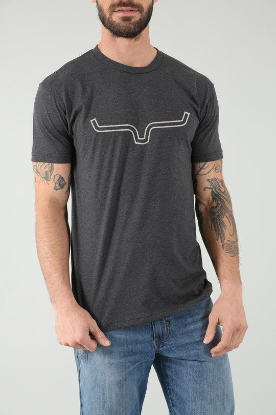 Kimes Ranch T-Shirt, L, Charcoal, Outline Logo