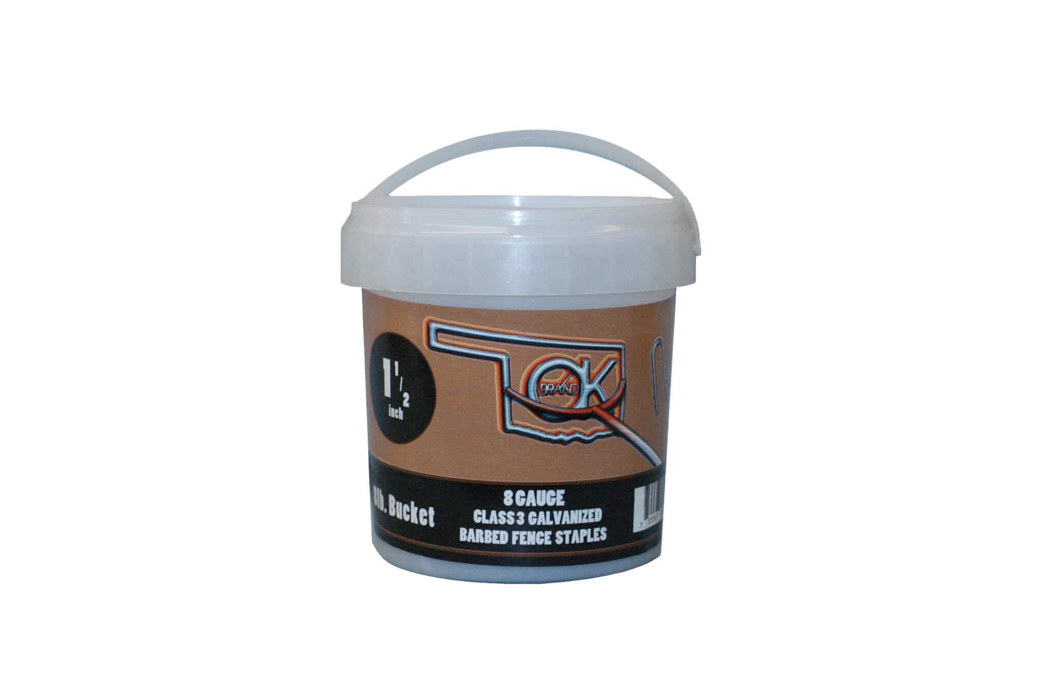 OK Brand Barbed Fence Staples, 1-1/2 in, 50 lb Bucket