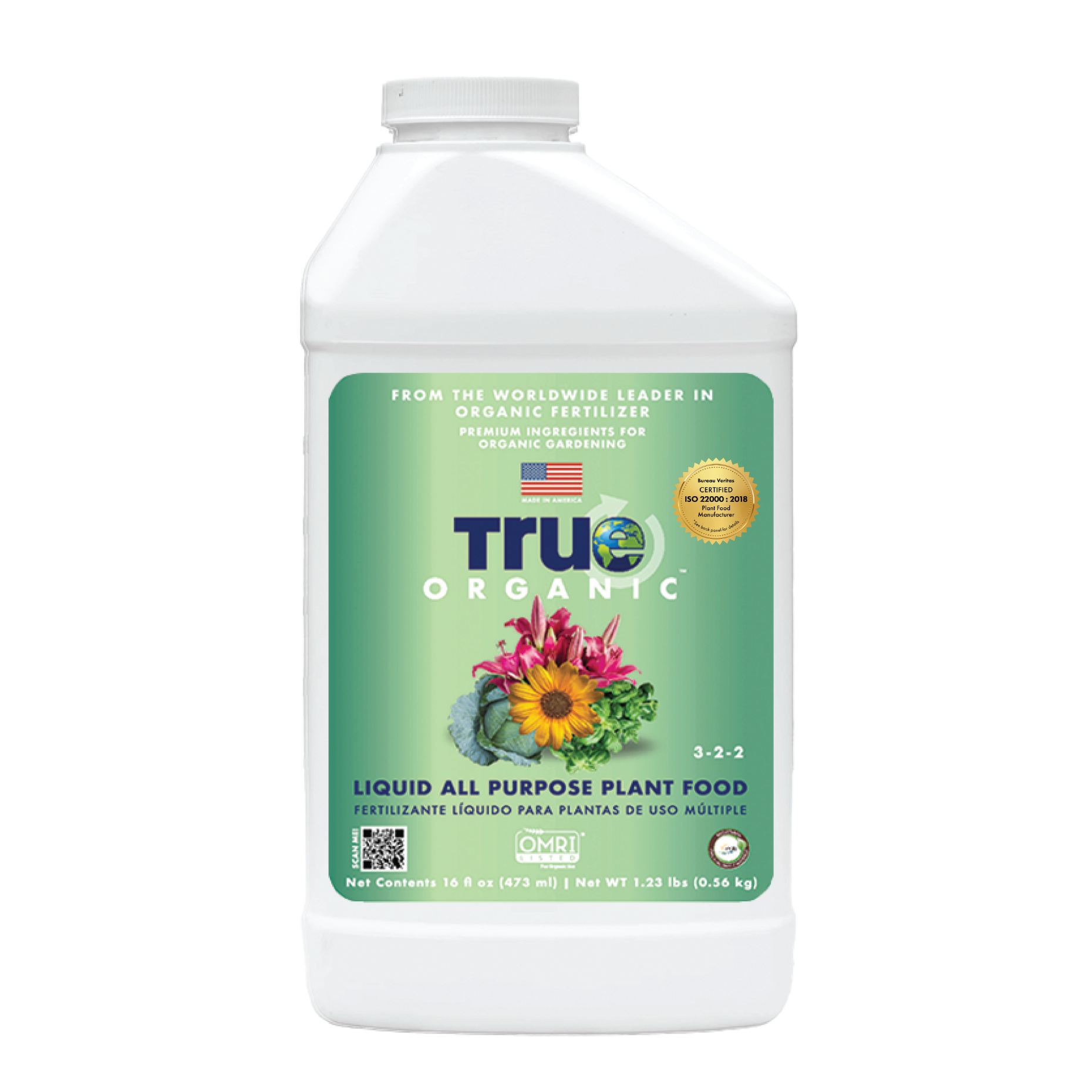 True Organic All Purpose Food, Liquid, 3-2-2 N-P-K Ratio, 32 oz Bottle