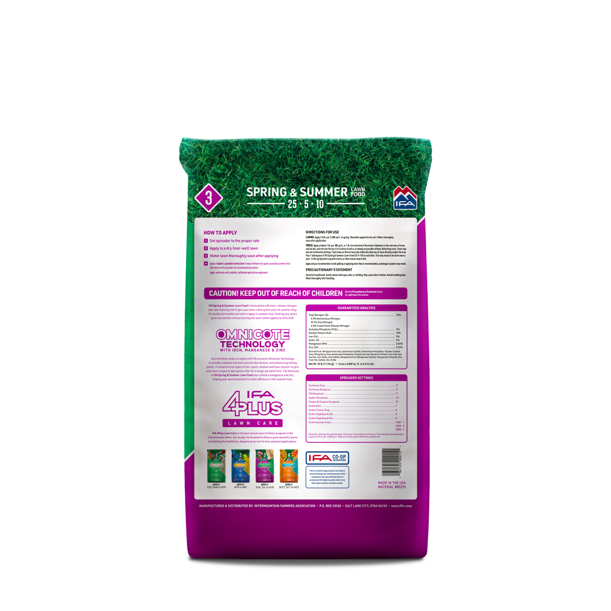 IFA Spring & Summer Lawn Food, 25 Lb. Bag, 25-5-10