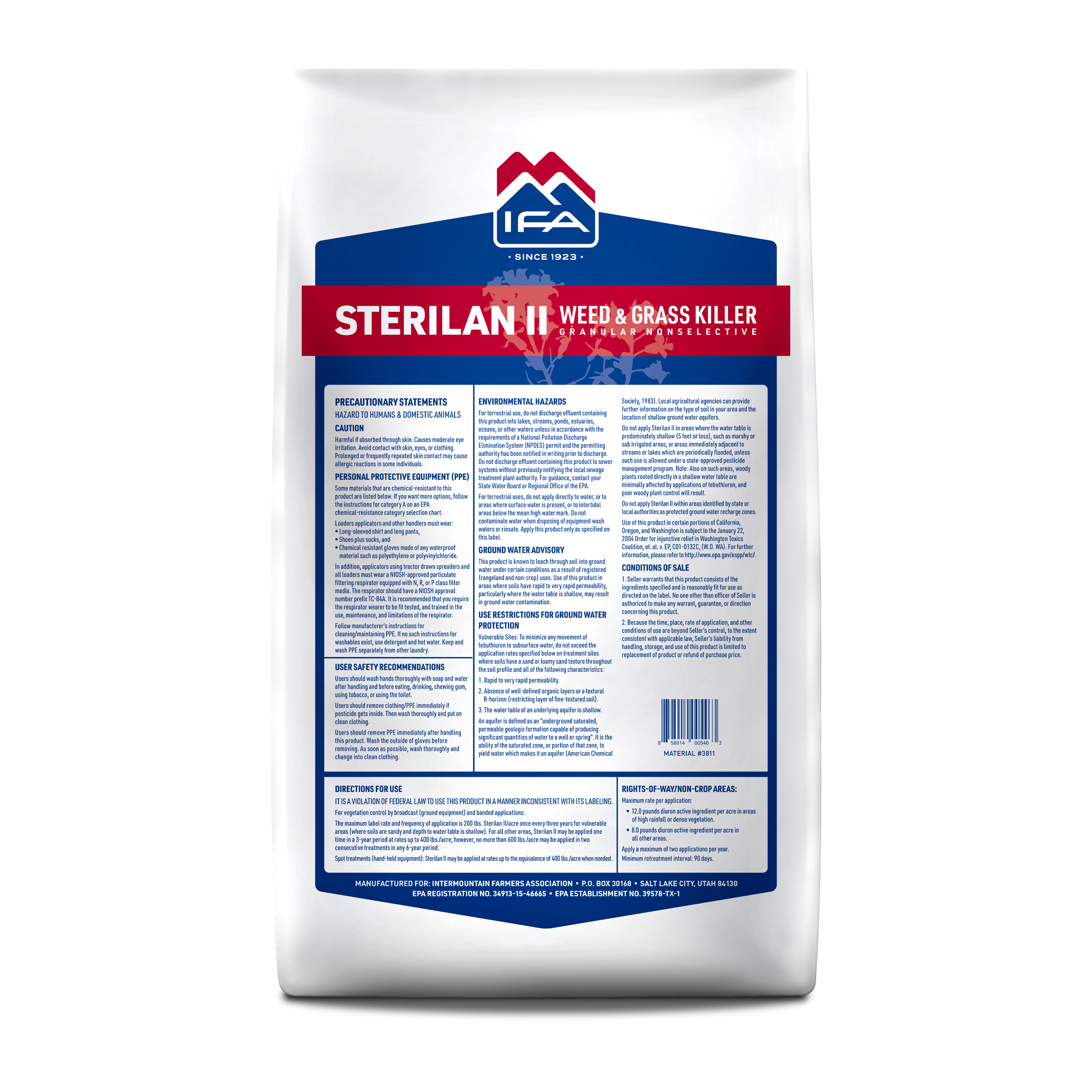 STERILAN II Weed and Grass Killer Granules, 50 Lb.