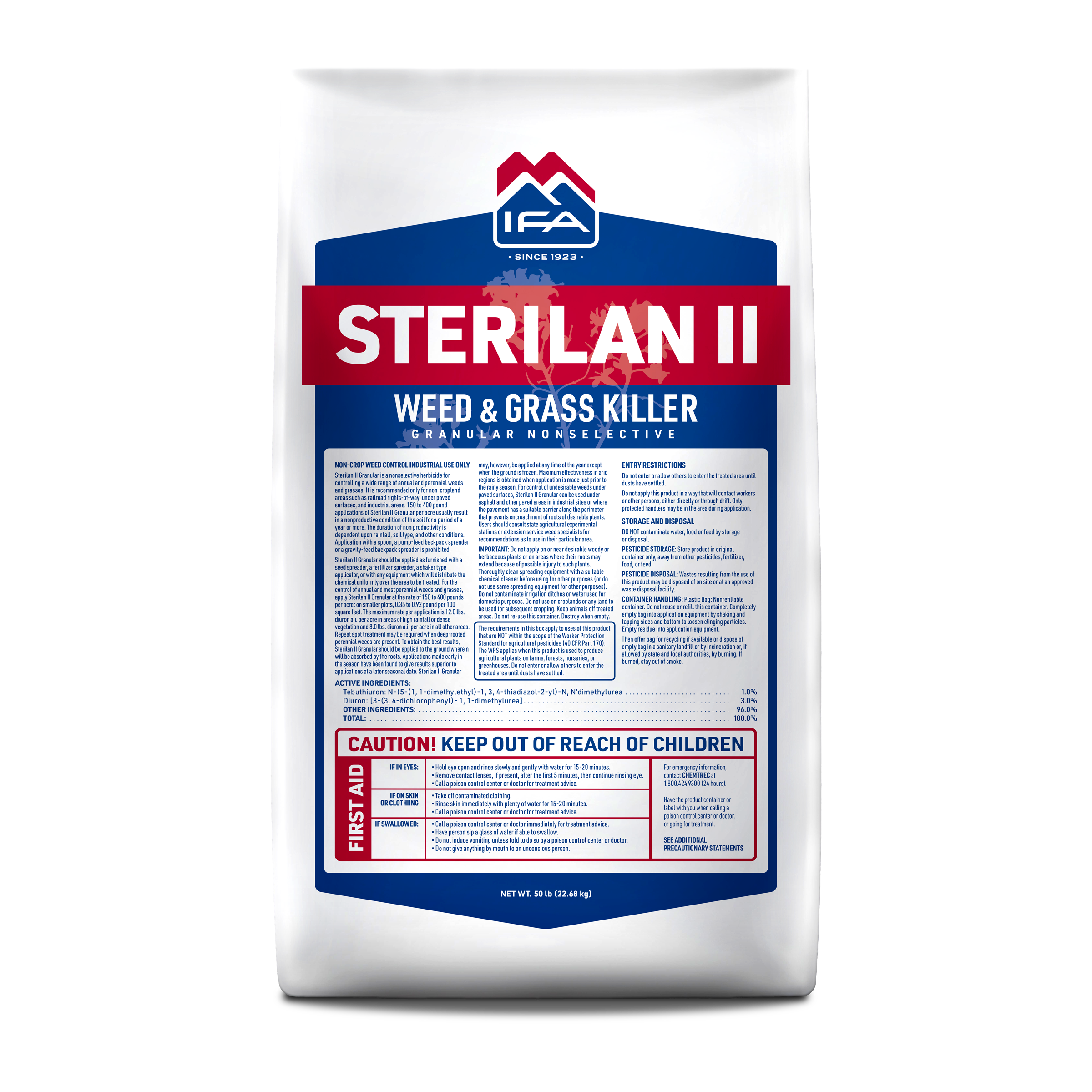 STERILAN II Weed and Grass Killer Granules, 50 Lb.