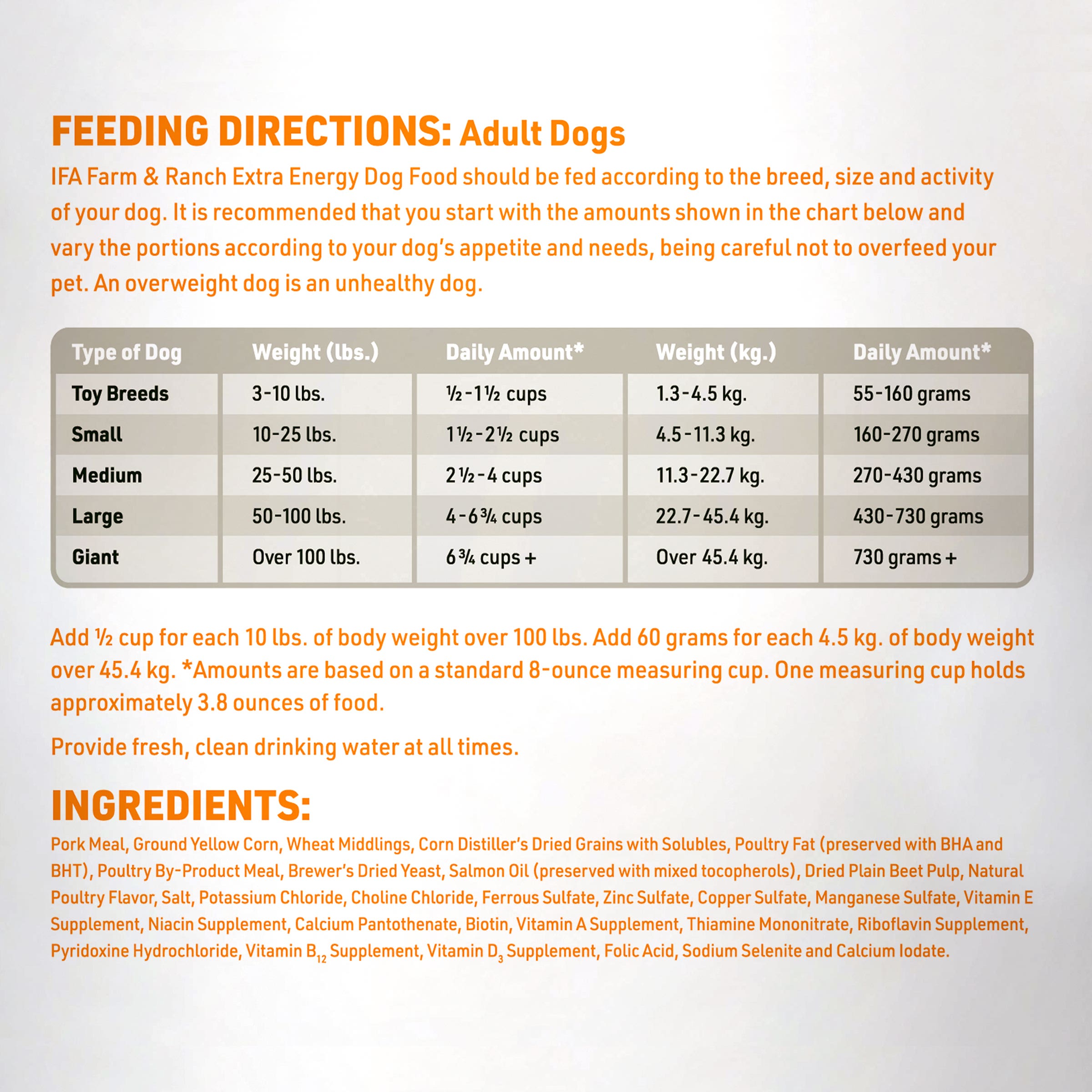 IFA Farm & Ranch Extra Energy Dog Food, 50 Lb.